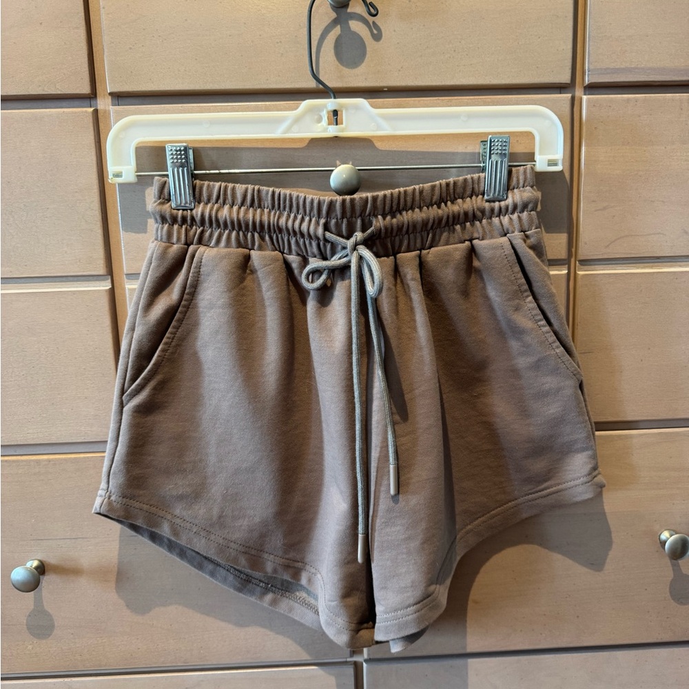 Mocha Athletic/Leisure Shorts with Elastic Waistband and Soft Fabric XS